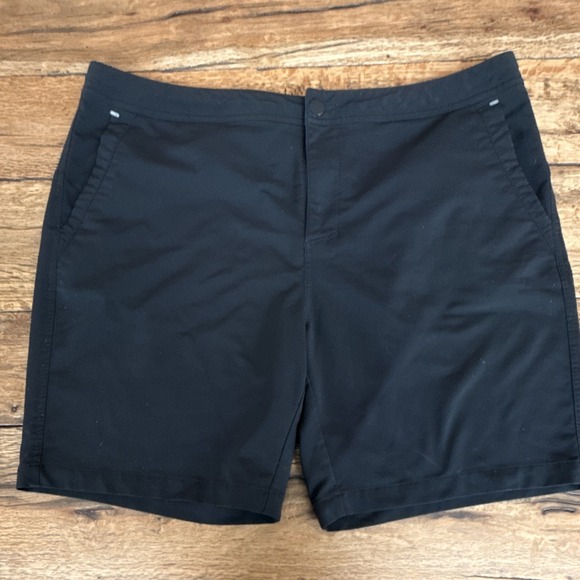 Zella Other - Zella Men's Black Flat Front Shorts 8in Inseam Pockets Button Zip XL